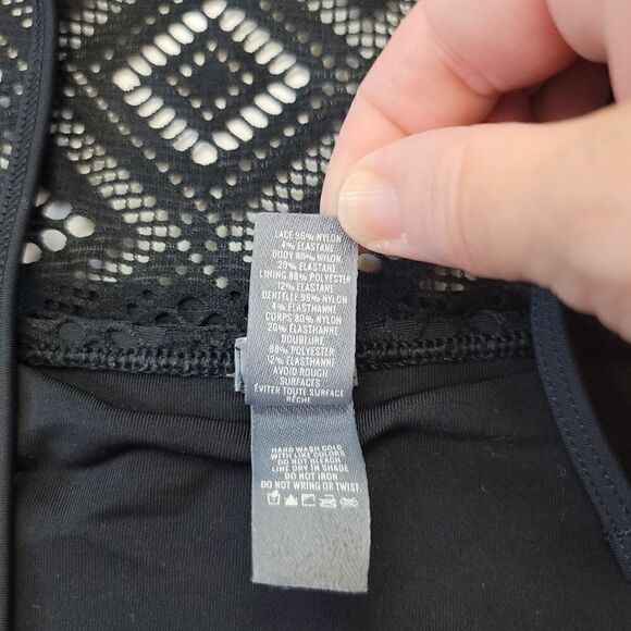 Aerie Crochet One Piece Swimsuit in Black Size Small - Picture 12 of 13